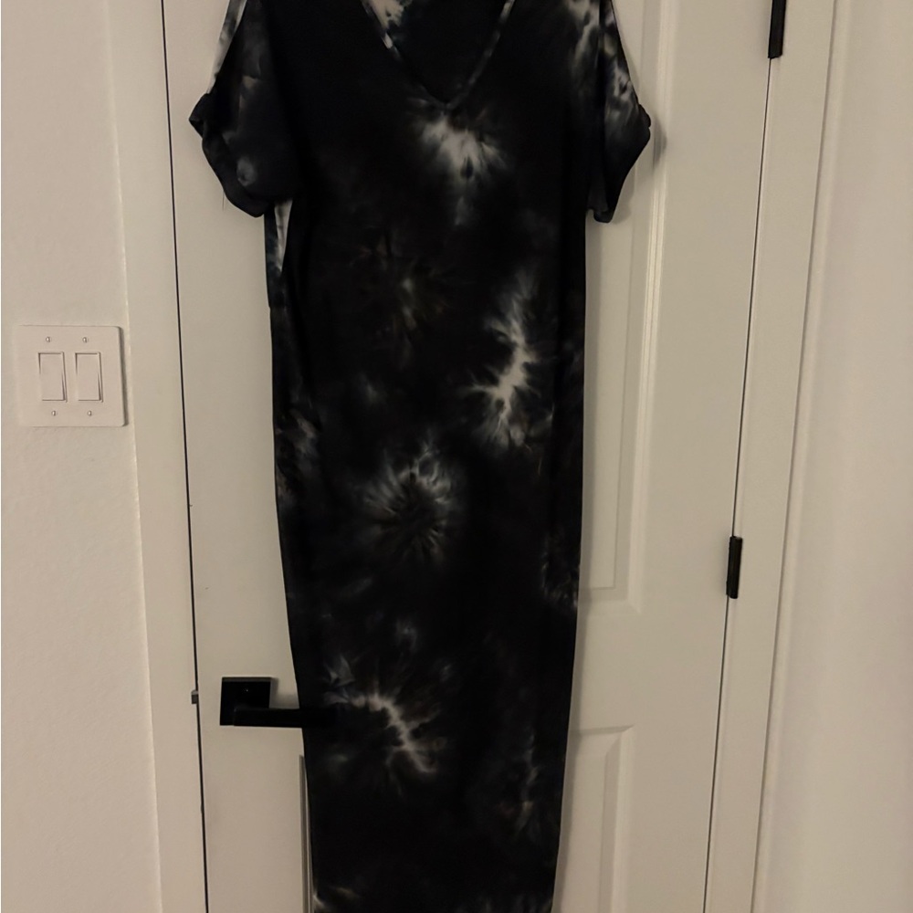 French Atmosphere Tie-Dye Maxi Dress